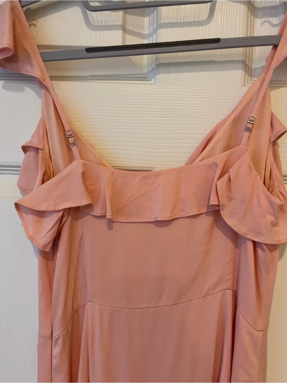 PAIGE Ruffle Maxi Dress Barbiecore Flowy Wrap Coquette Resort XS - Picture 11 of 14